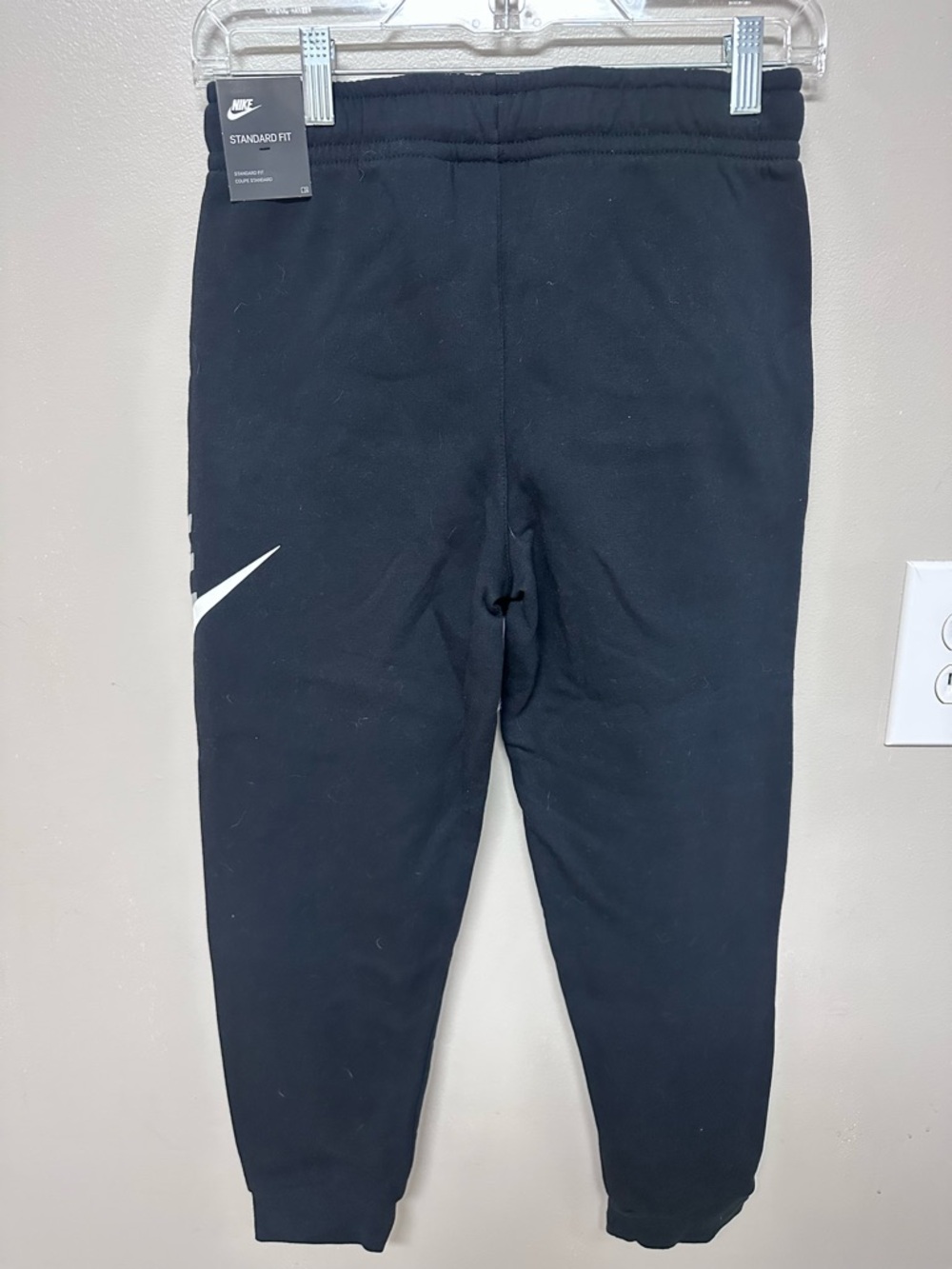Nike Black Jogger Sweatpants with White Swoosh - Picture 3 of 4